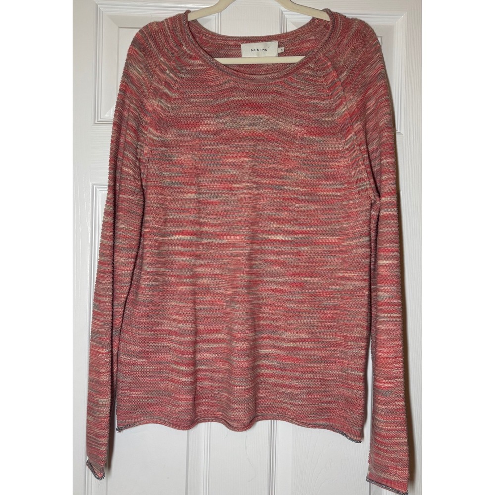Munthe Sweater Women's Coral Pink Excellent Space Dye Lurex Knit Size Large